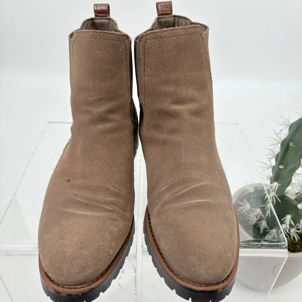 Women's sz 7.5 M Sam Edelman Jaclyn‎ Waterproof Suede Chelsea Boots Taupe